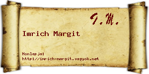 Imrich Margit névjegykártya